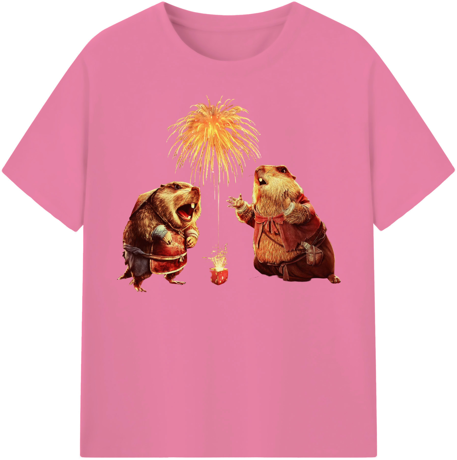 （画像用） Ne Zha 2 ナタ 魔童の大暴れ 綿100％半袖Tシャツ（フロントプリント）